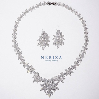 Neriza Jewelry/เครื่องประดับเจ้าสาวเพชรสังเคราะห์ จัดส่งฟรีพร้อมกล่อง NSW018