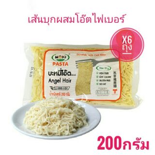 x6 ถุง (keto)บะหมี่โอ๊ตไฟเบอร์ผสมบุก  ขนาด200กรัม