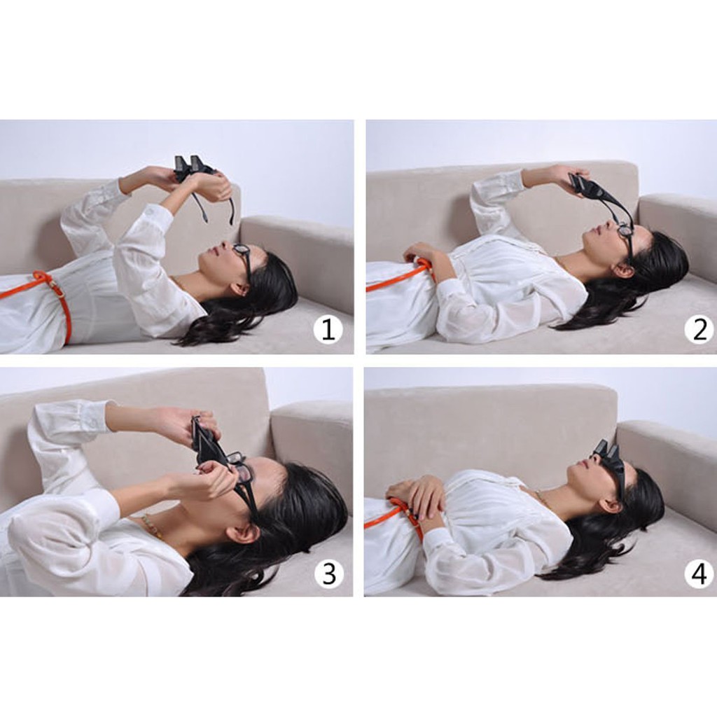 แว่นตาขี้เกียจ Lazy Glasses แว่นขี้เกียจ สำหรับนอนอ่านหนังสือ ดูทีวี เล่นมือถือ ไม่ต้องเอียงคอ (สีดำ)