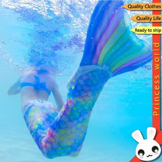 ชุดว่ายน้ำ นางเงือก ชุดคอสเพลย์นางเงือก 2021 ใส่สบายผ้านิ่ม สีสันน่ารัก ชุดว่ายน้ำเด็ก ชุดว่ายน้ำ
