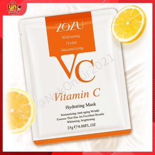 พร้อมส่ง ZOZU VC Mask vitamin C แผ่นมาส์กหน้า มาส์กหน้าวิตามินซี หน้าขาวใส บำรุงผิว ลดริ้วรอยมาร์คหน้า หมองคล้ำ ราคาส่ง