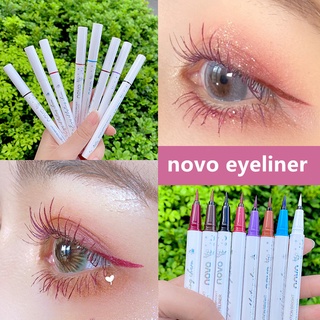 novoอายไลน์เนอร์หัวพู่กันขนาด 0.1 มิล สีชัด เส้นคม กันน้ำติดทน  eyeliner -5375