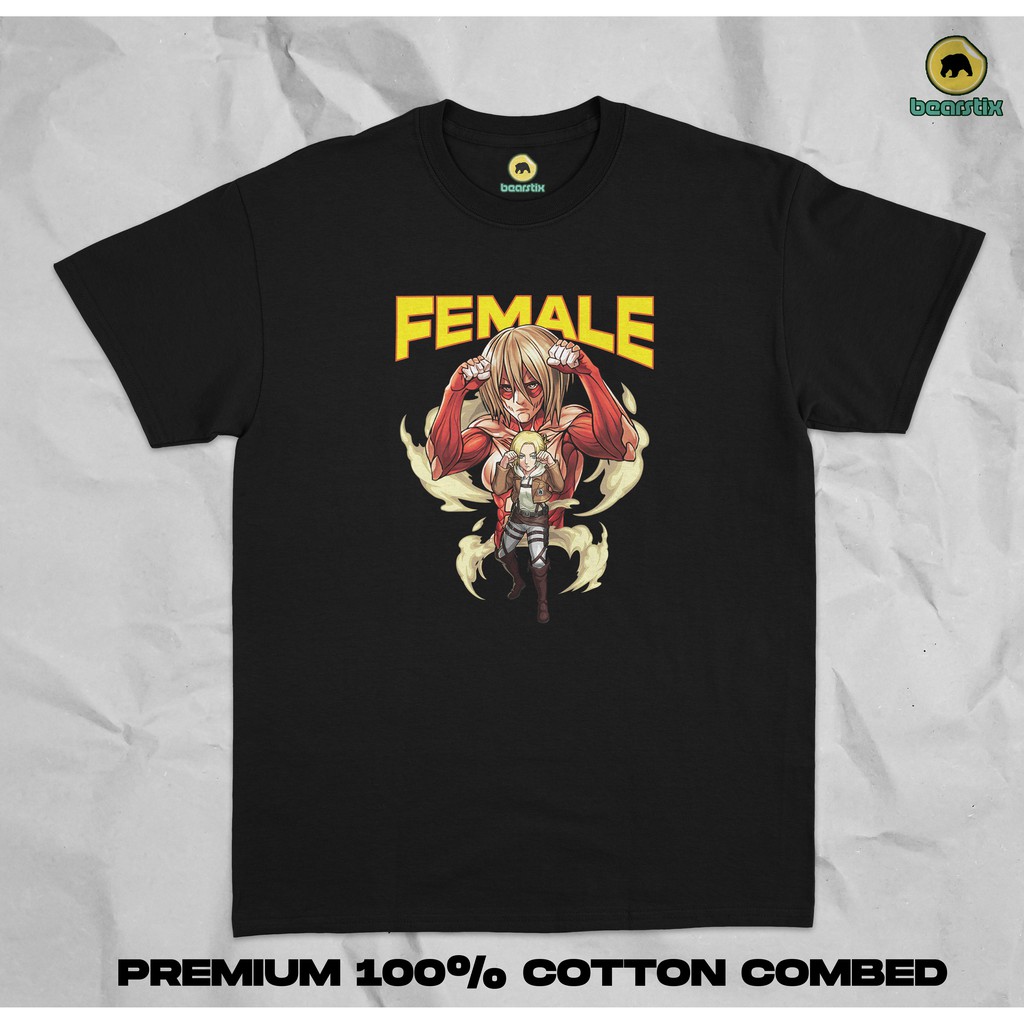 TITAN FEMALE T-SHIRT - เสื้อยืดอะนิเมะ DISTRO - VINTAGE ATTACK ON TITAN CLOTHES - เสื้อยืด ANNIE ARM