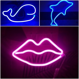 พร้อมส่ง ไฟนีออนแต่งห้อง ไฟนีออน LED ไฟนีออนเฟล็กซ์ Neon Flex เก๋มากกก แต่งห้อง แต่งร้าน แต่งคาเฟ่ ปาก วาฬ โลมา