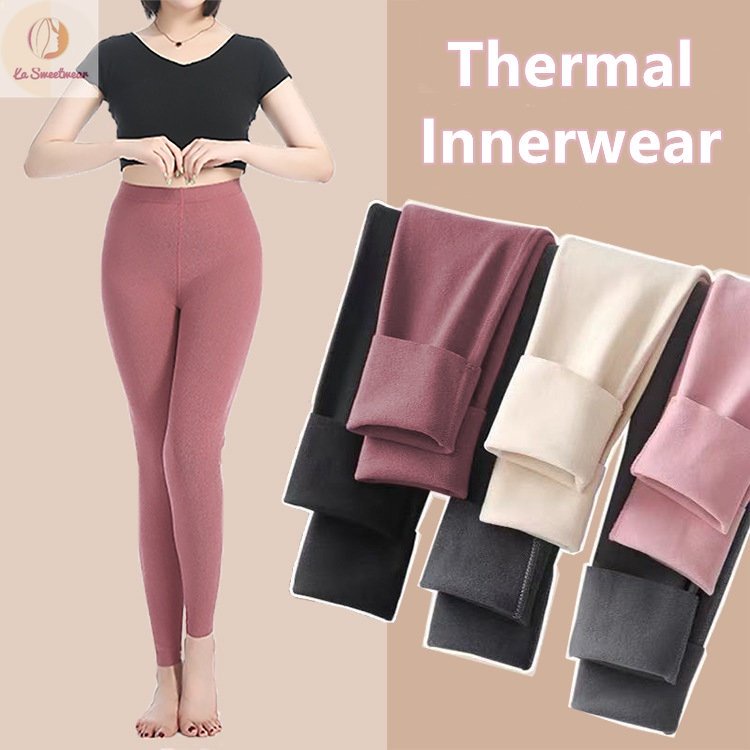 Merino กางเกงกางเกงเลกกิ้งฤดูหนาวสําหรับผู้หญิง Thermo Warm กางเกงชุดชั้นในความร้อน