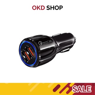 WUW C100 ที่ชาร์จในรถ QC3.0 ชาร์จเร็ว usb car charger quick charge หัวชาร์จ อะแดปเตอร์ ชาร์จในรถ 2ช่อง usb 3 0