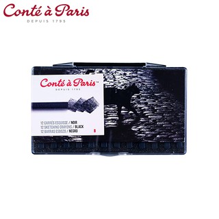 Conte A Paris(คอนเต้ อะ ปารีส) ชุดเครยองคาเร่ สเก็ตช์ สีดำ Conte a Paris 12แท่ง กล่องพลาสติก Black B 750236