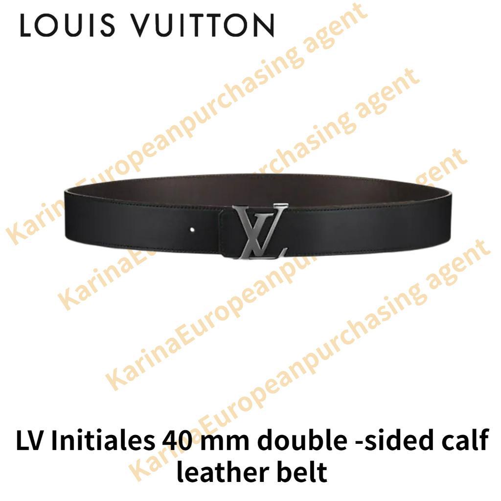LV Initiales 40 mm double -sided calf leather belt Louis Vuitton Classic models