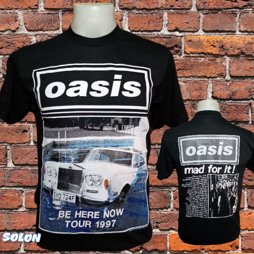 เสื้อวง OASIS แขนสั้น ไม่มีตะเข็บข้าง คอฟิต ป้ายUSA  วงร็อคคต่างประเทศ