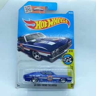 รถเหล็ก Hotwheels 69 FORD TORINO TALLADEGA สีน้ำเงิน เบอร์ 76 (ib20)