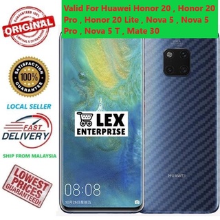 ฟิล์มกันรอยด้านหลัง คาร์บอน ติดตั้งง่าย สําหรับ Huawei Honor 20 Honor 20 Pro Honor 20 Lite Nova 5 Nova 5T Nova 5 Pro Mate 30