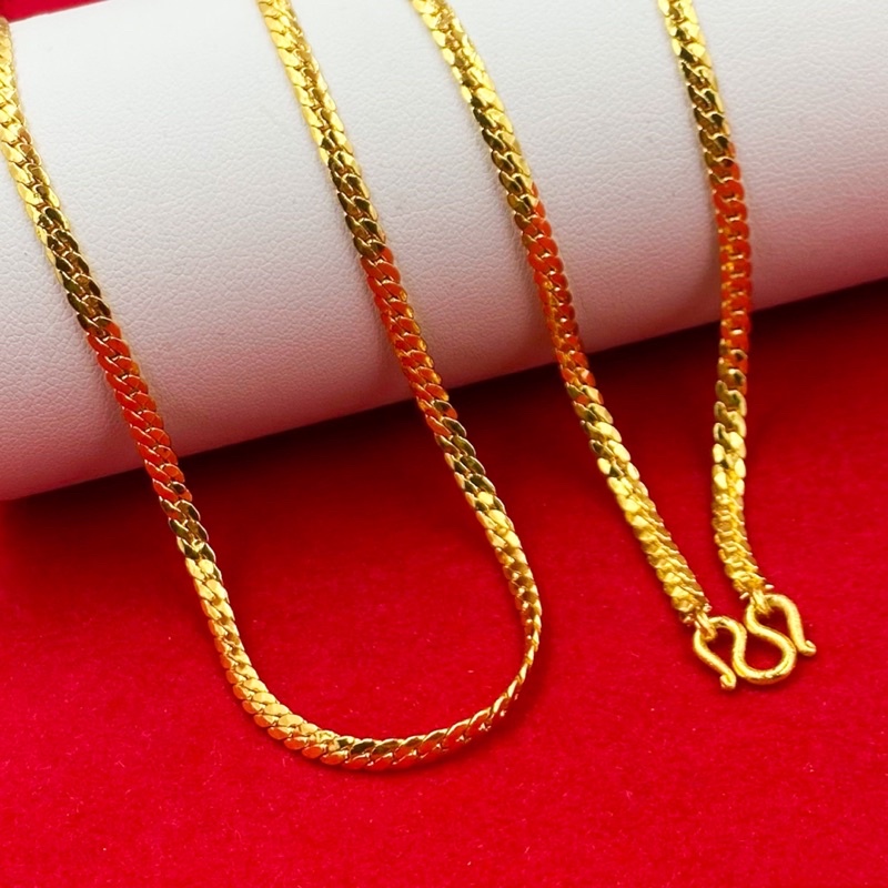 สร้อยคอทองลายตัวS หนัก2สลึงและ1บาท สวยเหมือนจริง ทองโคลนนิ่งเหมือนแท้ 0309
