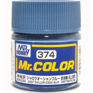 Mr.Hobby สีกันเซ่สูตรทินเนอร์ Mr.Color C374 JASDF SHALLOW OCEAN BLUE สีทำโมเดลพลาสติก โมเดลรถถัง เครื่องบิน กันพลา