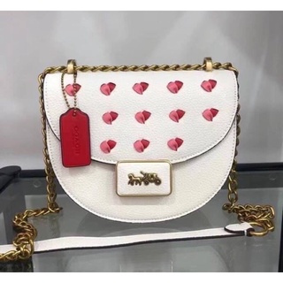 💥Coach ALIE SADDLE BAG WITH HEART EMBROIDERY