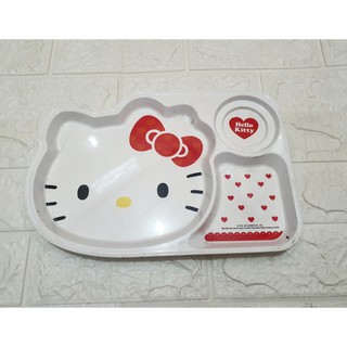 ถาดหลุมจานหลุมใส่อาหาร เมลามีน ลาย Hello Kitty  SUPERWARE ของแท้ราคาถูก