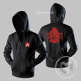 เสื้อแจ็กเก็ต มีฮู้ด มีซิป ลาย Apex LEGENDS BLOODHOUND