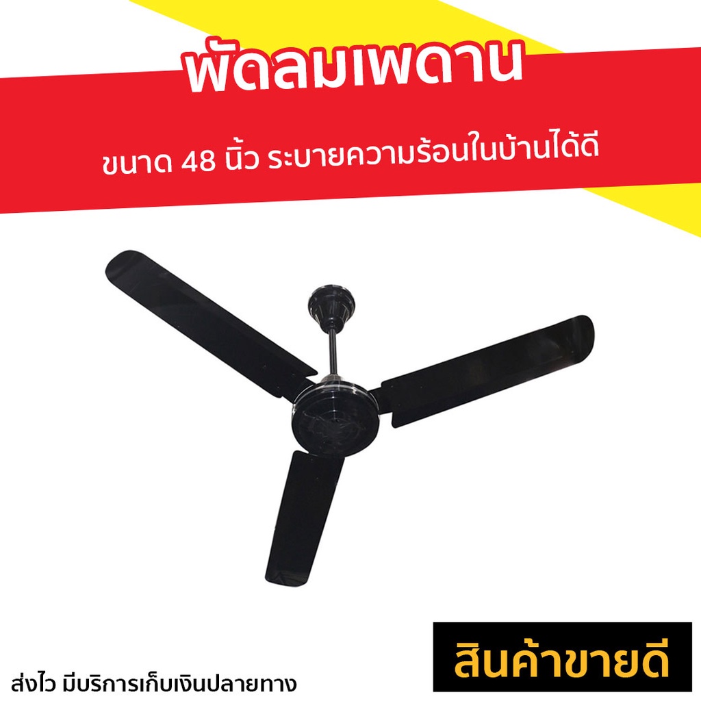 พัดลมเพดาน Finext ขนาด 48 นิ้ว ระบายความร้อนในบ้านได้ดี F348-BK-WC - พัดลมติดเพดาน