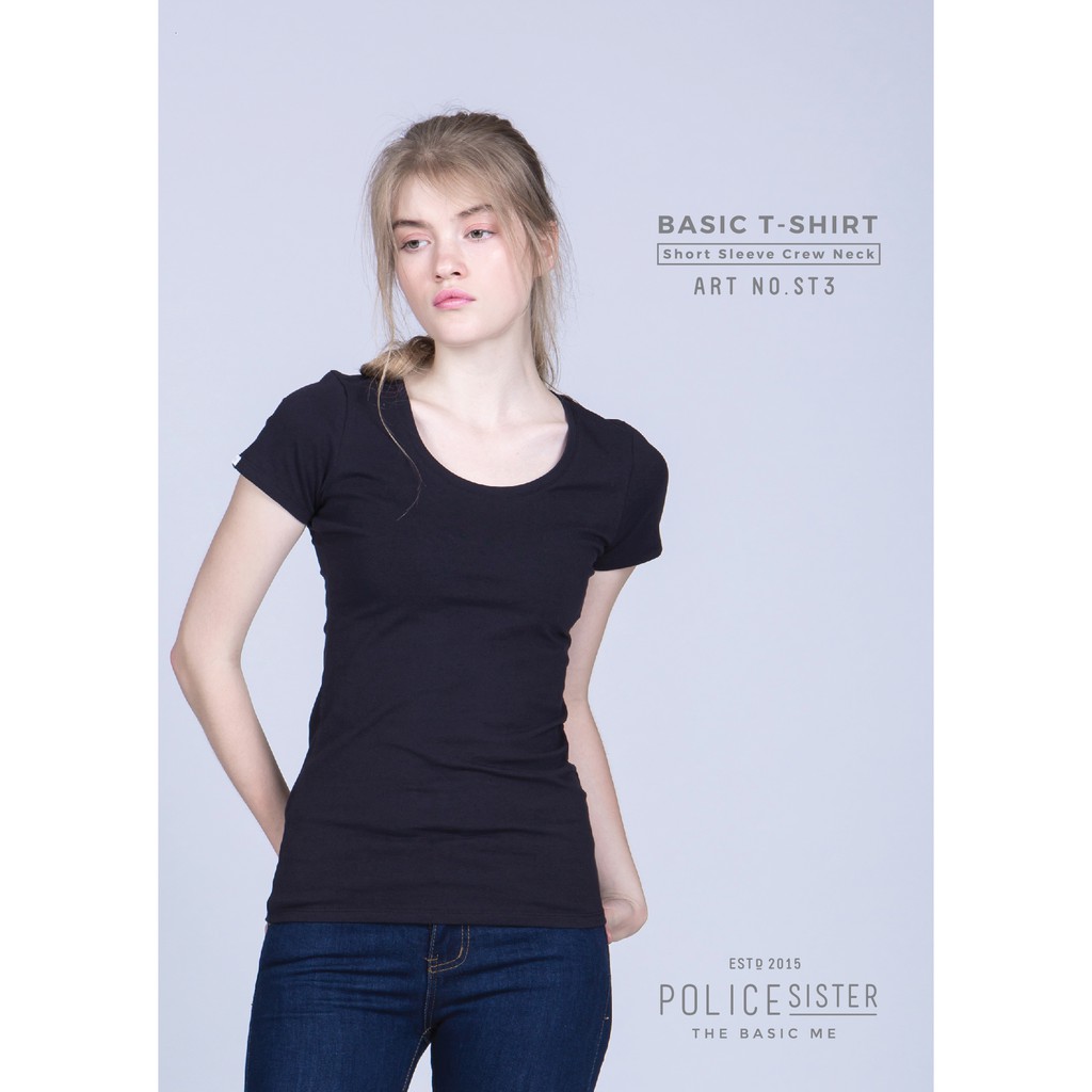 Sister เสื้อแขนสั้น คอกลม (ขาว ดำ เทา) SB3