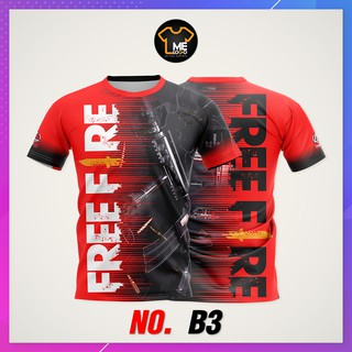 เสื้อเกมส์เด็กและผู้ใหญ่ FREEFIRE เสื้อยืดลายเกรดพรีเมียม รหัสB3