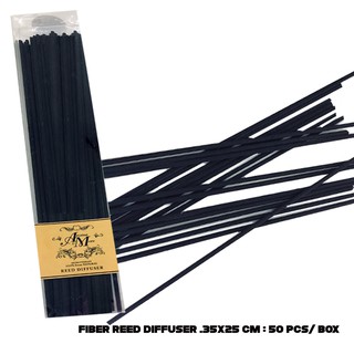 Aroma&amp;More ก้านไฟเบอร์ กระจายกลิ่นสีดำ ช่วยกระจายกลิ่นน้ำหอมปรับบรรยากาศ / Fiber reed sticks diffuser 3.5mm x 25cm 50Pcs