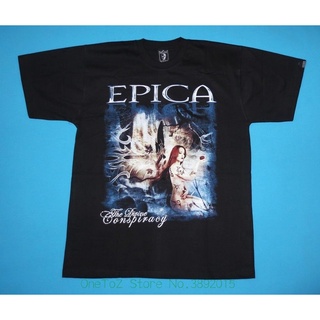 ผ้าฝ้ายคอกลมใหม่ เสื้อยืดแขนสั้น ผ้าฝ้าย 100% พิมพ์ลาย Epica The Divine Conspiracy LHZYfrom S-4XL