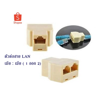 หัวต่อแยกสายแลน ออกเป็น 2 เส้น (สัญญาณิวิ่งทีละเส้น) RJ45 Splitter 1 to 2 Way LAN Network Ethernet Adapter