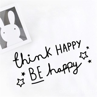 Sticker DIY Think happy be happy (big size)