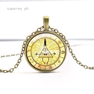 Hequ Necklace Steampunk Drama Gravity Falls BILL CIPHER WHEEL Time Gems Pendant Bronz