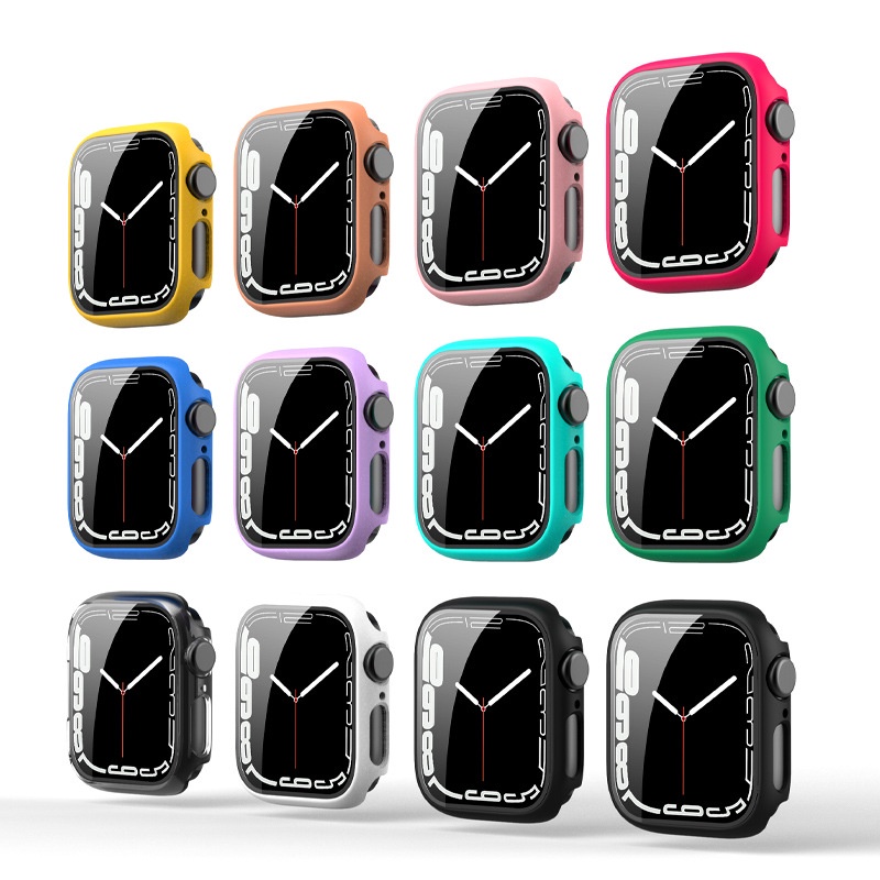 เหมาะสําหรับ Apple watch5/6/7 Case Film Integrated Protective Case Apple 7 Watch Case series7pc Temp