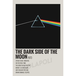 โปสเตอร์ มันวาว พิมพ์ด้านเดียว ขนาด A5 14.8 ซม. x 21 ซม. รูปปกอัลบั้ม The Dark Side of The Moon by Pink Floyd