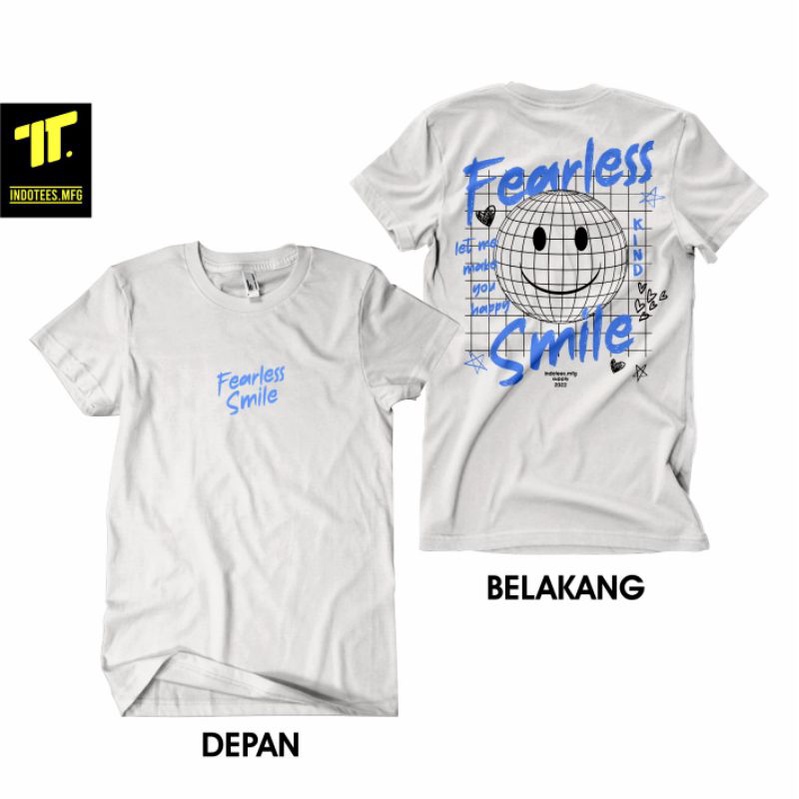 เสื้อยืด Indotees Distro Type 20 Fearless Smile Cool Distro เสื้อยืด Free Smile