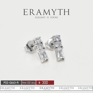 Eramyth Jewelry ต่างหู เงินแท้ 92.5 ดีไซน์ก้านไม้ขีด ฝังเพชรสวิส CZ PCE-0463-R สินค้ามาตรฐานส่งออก(พร้อมส่ง)