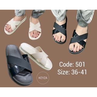 ( 501 สวมไขว้ ) รองเท้าเนื้อนิ่ม ไซร้36-41 สินค้าพร้อมส่ง