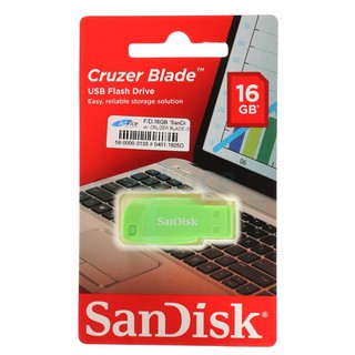 16GB "SanDisk" CRUZER BLADE (SDCZ50C) Green สินค้ารับประกัน 5 ปี