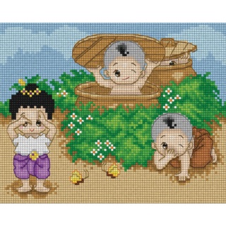 เล่นซ่อนหา (TC-20) ชุดปักครอสติช ภิญญ์ ,Cross Stitch Kit Pinn (Pre Order)