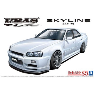 โมเดลรถยนต์ AOSHIMA NISSAN URAS ER34 SKYLINE TYPE-R 01 1/24