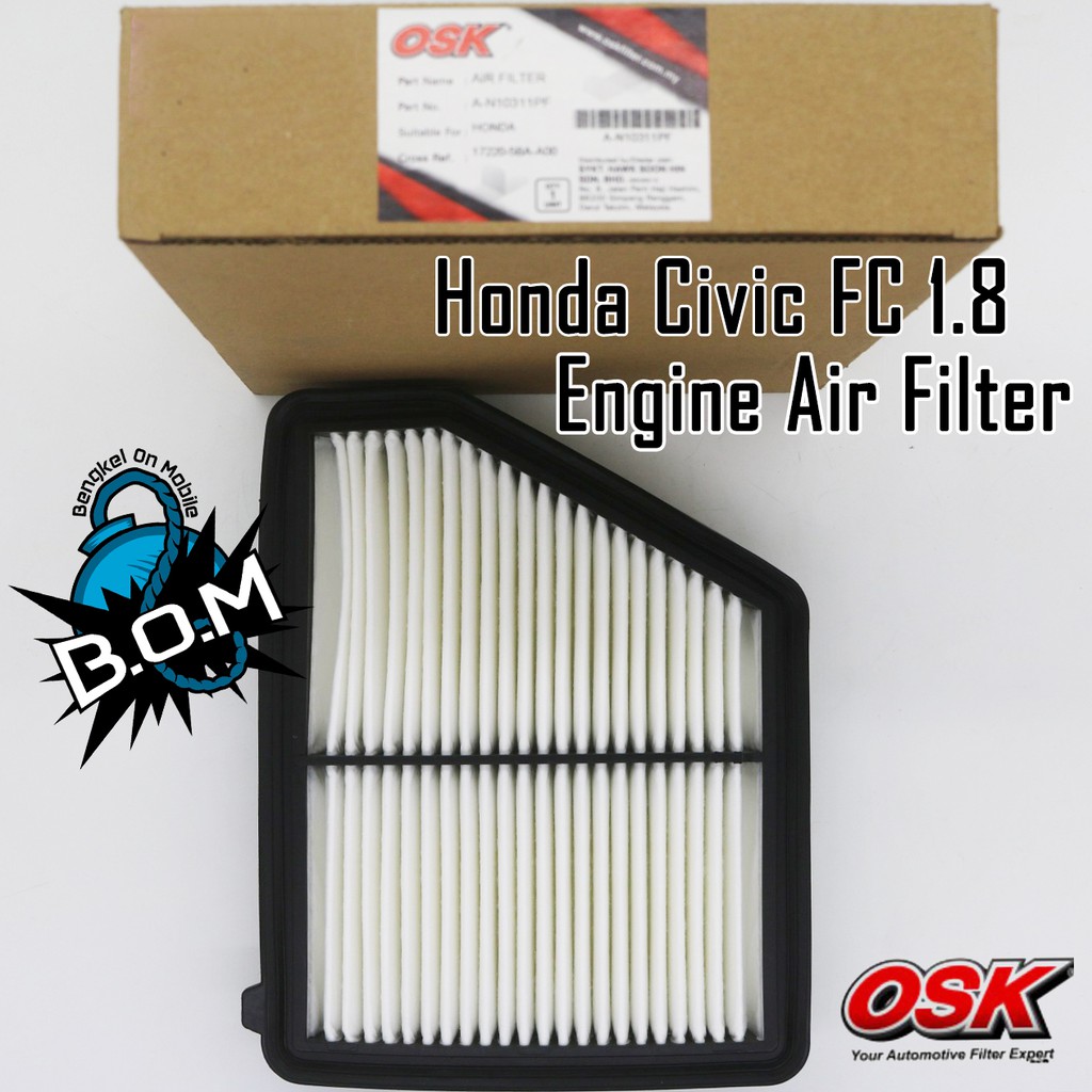 ไส้กรองอากาศ OSK ไส้กรองอากาศเครื่องยนต์ Honda Civic FC 1.8