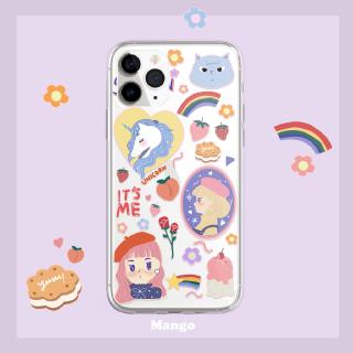 Illustration cute cartoon suitable for iPhone 11 case transparent all inclusive fall protection cover