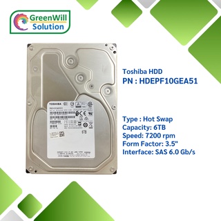 Toshiba HDEPF10GEA51 6TB 7200rpm SAS Hard Disk ฮาร์ดดิสก์ 6TB