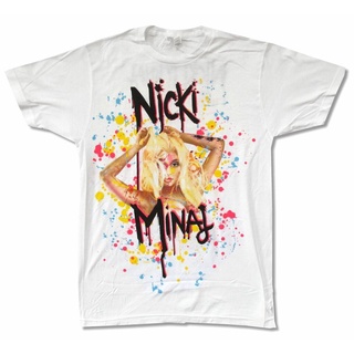 ผ้าฝ้ายแท้รองเท้าผ้าใบ Nicki Minaj Drip World Tour สีขาวสําหรับผู้ใหญ่ T-shirtS-5XL