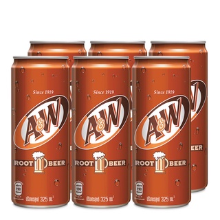 โปรโมชัน! เอ แอนด์ ดับบลิว น้ำอัดลม กลิ่นรูทเบียร์ 325 มล. แพ็ค 6 กระป๋อง A&amp;W Soft Drink Root Beer 325 ml x 6 Cans