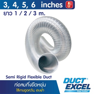 Duct Excel ท่อลมอลูมิเนียมฟอยล์ กึ่งยืดหยุ่น (Semi Rigid Flexible Duct) ขนาด 3, 4, 5, 6 นิ้ว ท่อลม ท่อดูดควัน