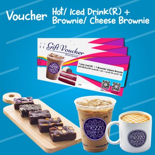 [Physical Voucher] Mezzo Hot/Iced Drink(R)+Brownie/Cheese Brownie 3 per set