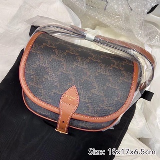 ถูกที่สุด ของแท้ 100% CELINE FOLCO BAG IN TRIOMPHE CANVAS AND CALFSKIN