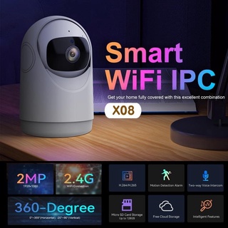 IP CAMERA VICOHOME X08 กล้องวงจรปิดไร้สายมี WIFI ความชัด 2MP มีโหมดกลางคืนกล้องอินฟาเรด สื่อสารได้ 2 ทาง โต้ตอบได้