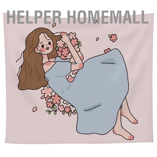 Helper Homemall พรมแขวนผนัง ฉากหลัง ผ้าทราย ลายการ์ตูน สําหรับตกแต่งบ้าน ข้างเตียง หอพัก ห้องนั่งเล่น พร้อมคําแนะนําในการติดตั้ง