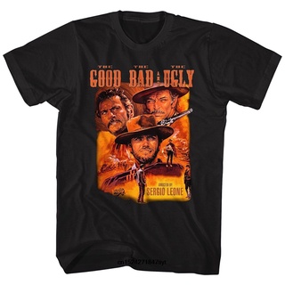 TSHIRTฝ้ายเสื้อยืดพิมพ์ลาย John Wayne Color Group Good Bad Ugly Bad สไตล์ตะวันตกสําหรับผู้ชายs-5xl