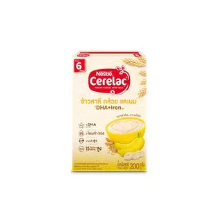 [อาหารเสริมสำหรับเด็ก] NESTLE CERELAC ซีรีแล็ค อาหารเสริมสำหรับทารกและเด็กเล็ก: 6 เดือน - 1 ปี ขนาด 200 กรัม x24 (ยกลัง)