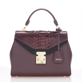 Xotique Milin Bag Burgundy หนัง Python