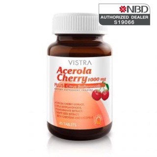 Vistra acerola cherry 1000 mg วิสทร้า อะเซโรลา เชอร์รี่ 45 เม็ด ภูมิแพ้ ขาว ใส